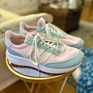 Cotton candy colored adidas-only worn once!